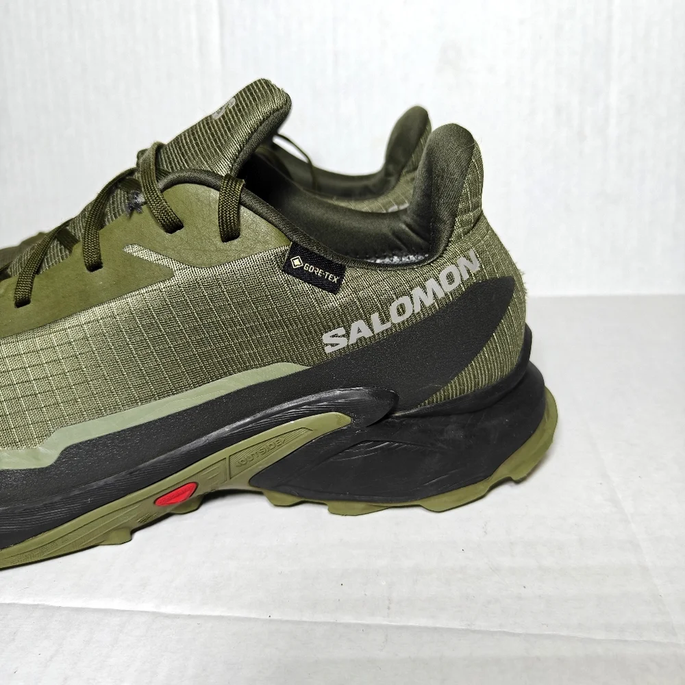 Salomon Alphacross 5 Gore-tex Trail Running Sneakers Lichen Green Olive Men's 13 - Picture 4 of 13